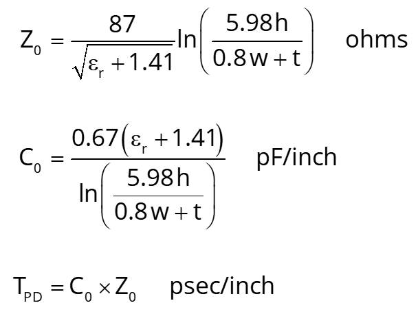 Equations from IPC-2251